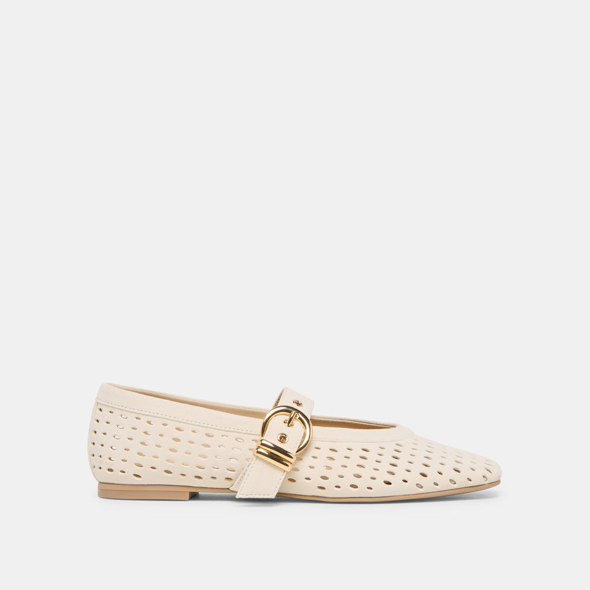 Mikel Creme Perforated Suede Ballet Flats | Dolce Vita Smart Buy