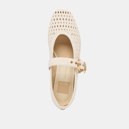 Mikel Creme Perforated Suede Ballet Flats | Dolce Vita Smart Buy