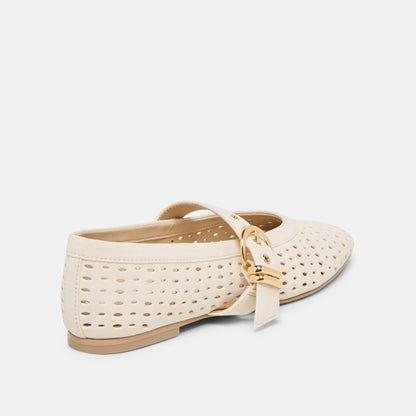 Mikel Creme Perforated Suede Ballet Flats | Dolce Vita Smart Buy
