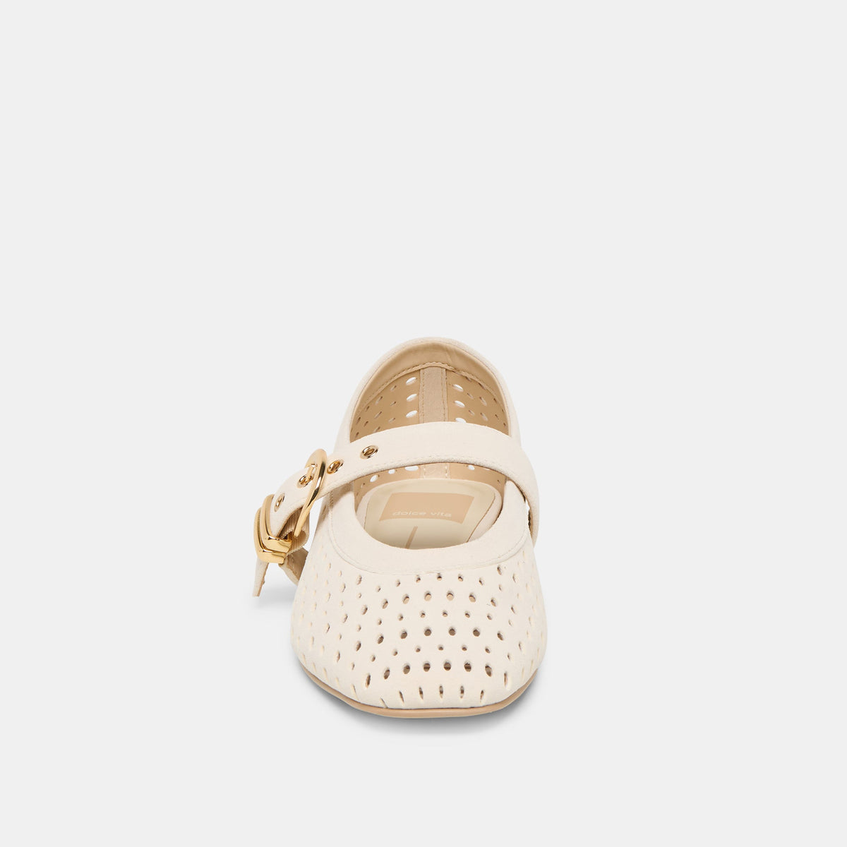 Mikel Creme Perforated Suede Ballet Flats | Dolce Vita Smart Buy
