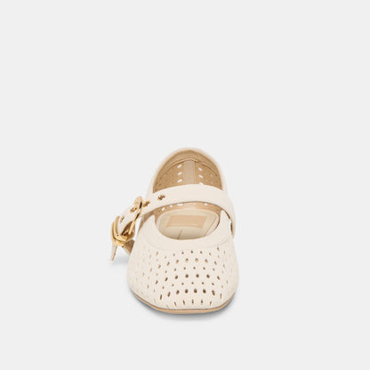 Mikel Creme Perforated Suede Ballet Flats | Dolce Vita Smart Buy