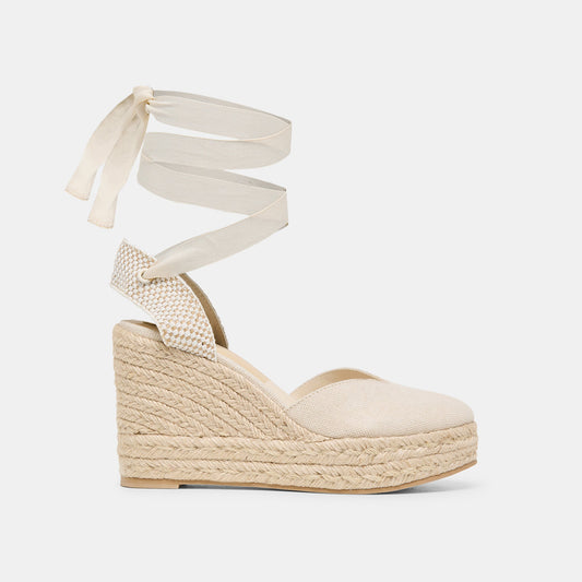 Noura Ecru Linen Wedges | Dolce Vita Special Offer