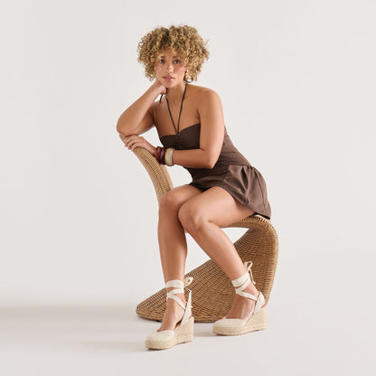 Noura Ecru Linen Wedges | Dolce Vita Special Offer