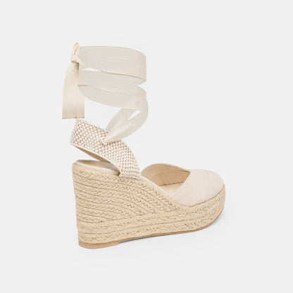 Noura Ecru Linen Wedges | Dolce Vita Special Offer