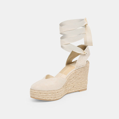 Noura Ecru Linen Wedges | Dolce Vita Special Offer