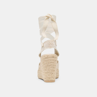 Noura Ecru Linen Wedges | Dolce Vita Special Offer