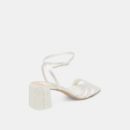 YSABEL PEARL HEELS TRUE WHITE SATIN
 – Dolce Vita | Dolce Vita Customer Favorite
