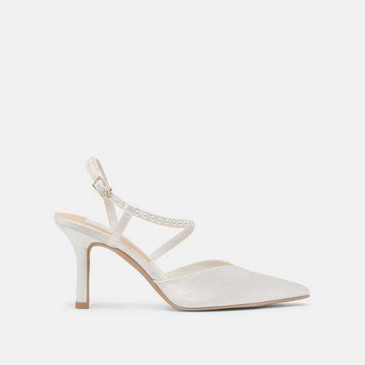 KAMRA PEARL HEELS TRUE WHITE SATIN
 – Dolce Vita | Dolce Vita Great Value