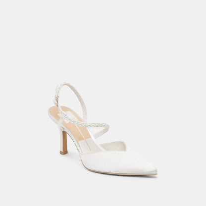KAMRA PEARL HEELS TRUE WHITE SATIN
 – Dolce Vita | Dolce Vita Great Value