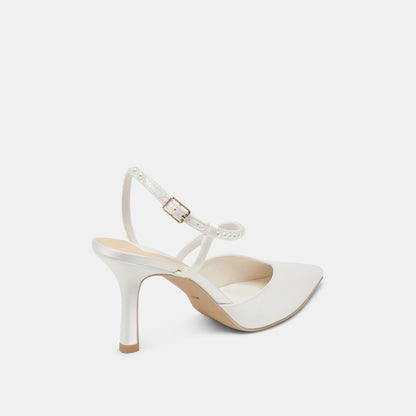 KAMRA PEARL HEELS TRUE WHITE SATIN
 – Dolce Vita | Dolce Vita Great Value