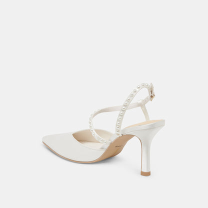KAMRA PEARL HEELS TRUE WHITE SATIN
 – Dolce Vita | Dolce Vita Great Value