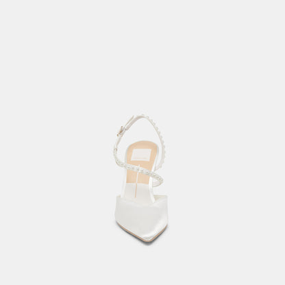 KAMRA PEARL HEELS TRUE WHITE SATIN
 – Dolce Vita | Dolce Vita Great Value