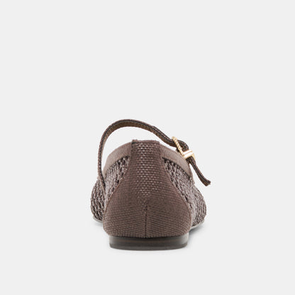 Reyes Chocolate Woven Raffia Ballet Flats | Dolce Vita Popular