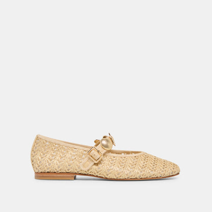 Relan Natural Cross Hatch Raffia Ballet Flats | Dolce Vita New