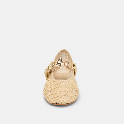 Relan Natural Cross Hatch Raffia Ballet Flats | Dolce Vita New