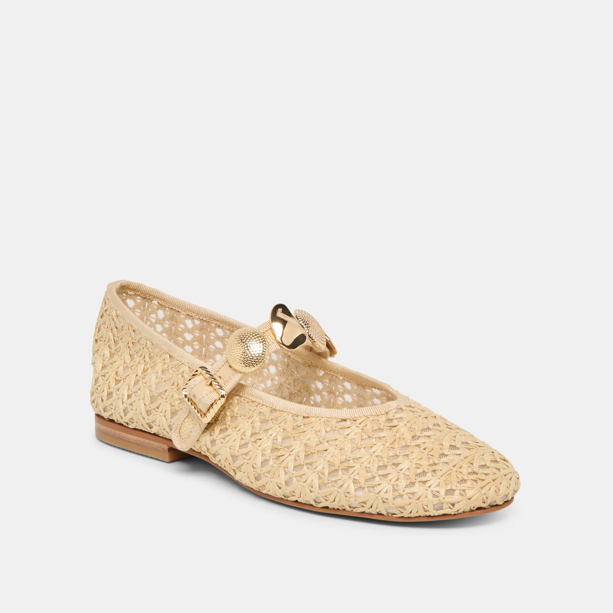 Relan Natural Cross Hatch Raffia Ballet Flats | Dolce Vita New