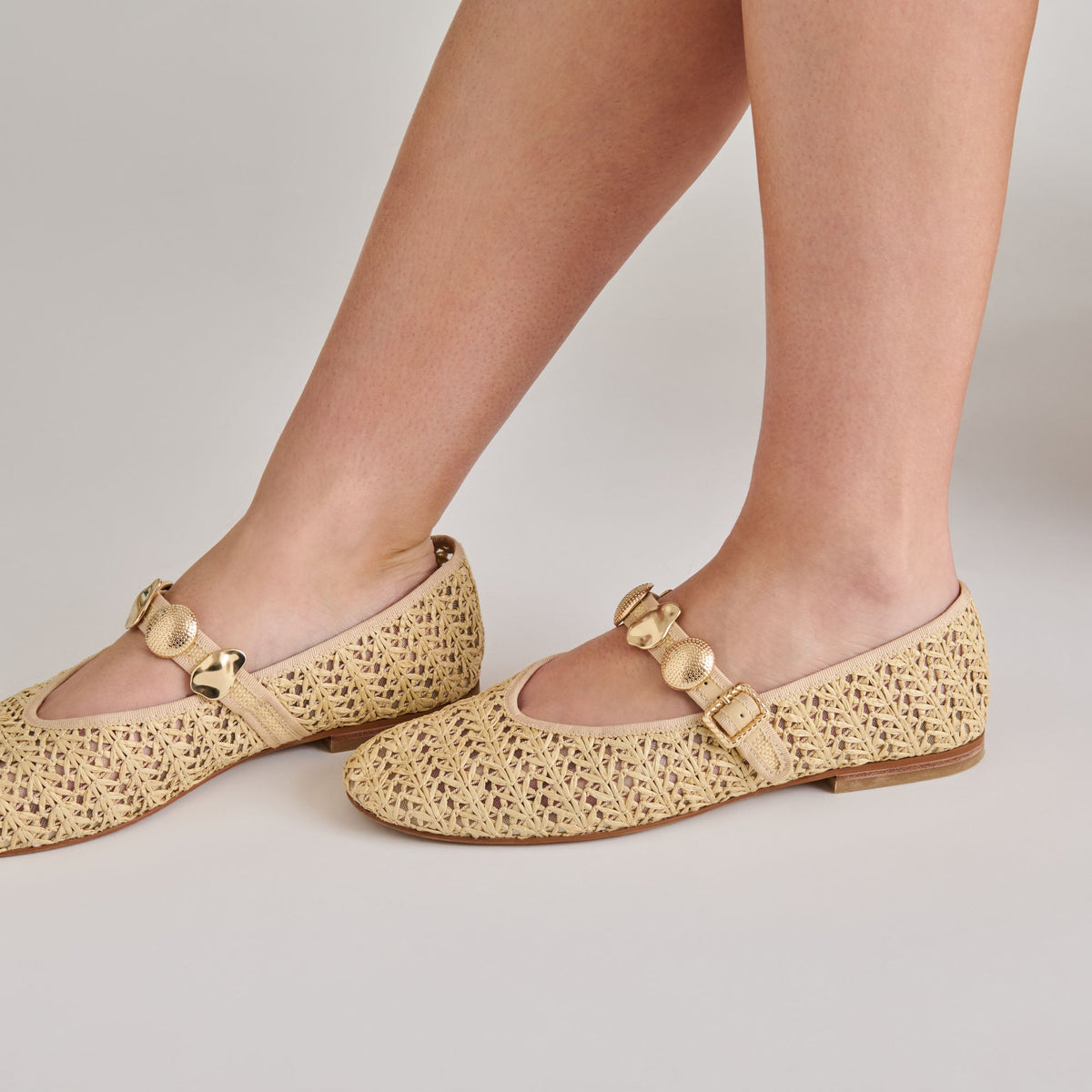 Relan Natural Cross Hatch Raffia Ballet Flats | Dolce Vita New