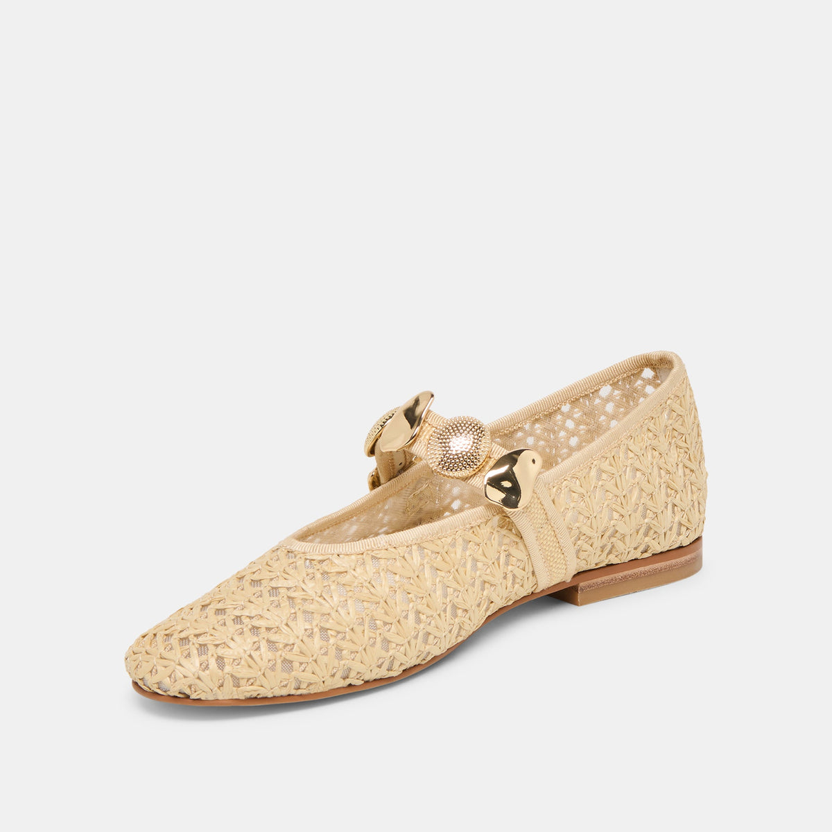 Relan Natural Cross Hatch Raffia Ballet Flats | Dolce Vita New