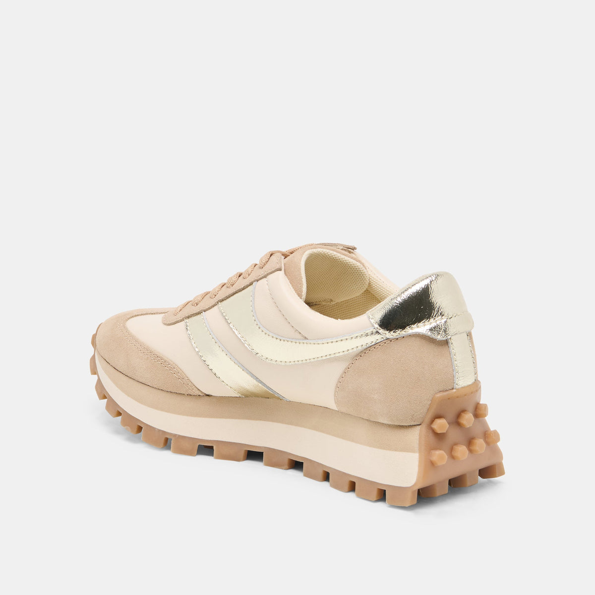 TRESA White Gold Suede Platform Sneakers | Dolce Vita Best Price