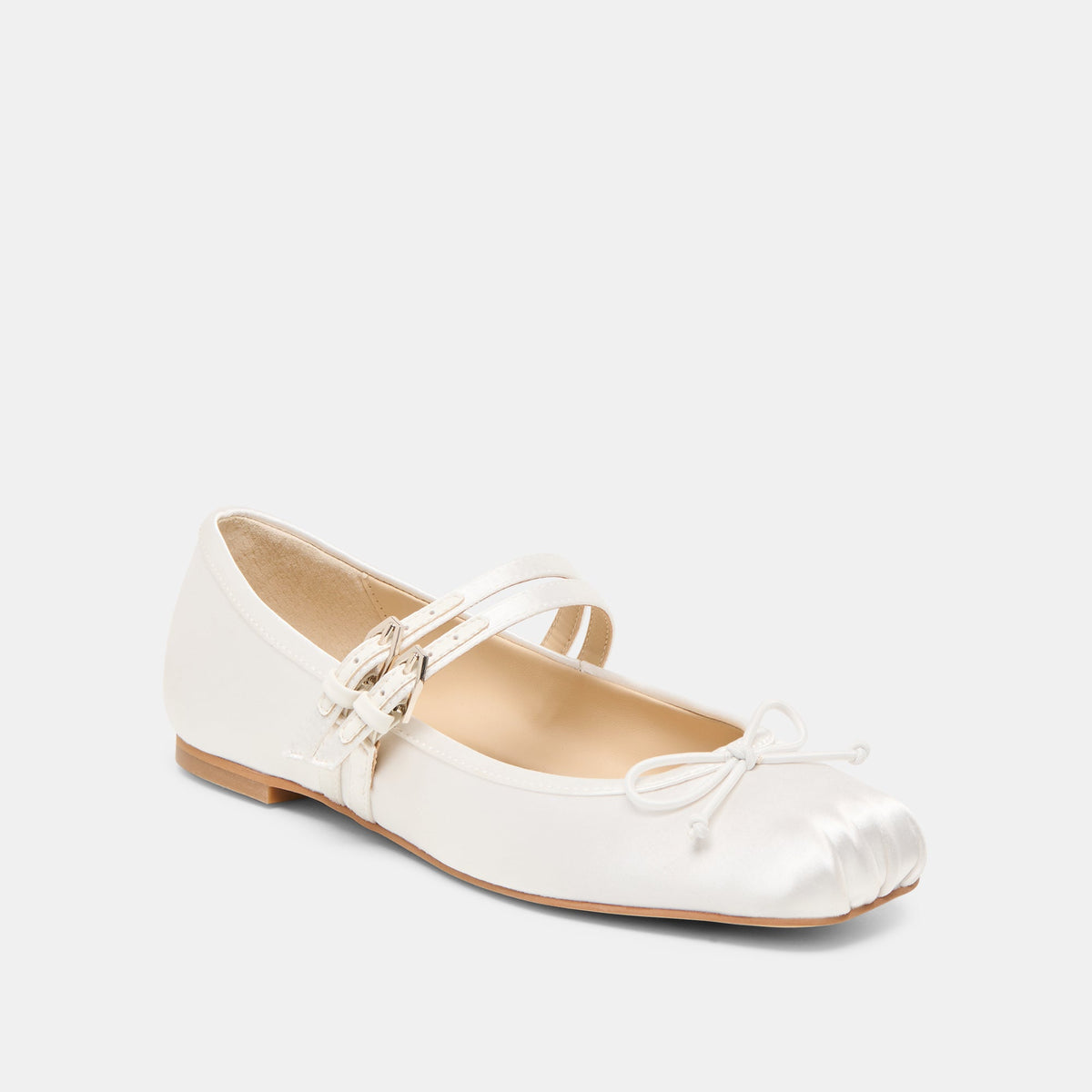 Gibsen True White Satin Ballet Flats | Dolce Vita Quality