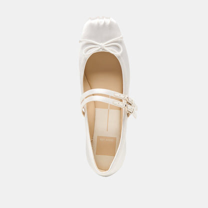 Gibsen True White Satin Ballet Flats | Dolce Vita Quality