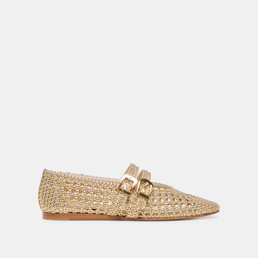 Baylee Gold Woven Stella Ballet Flats | Dolce Vita Sale
