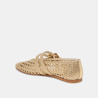Baylee Gold Woven Stella Ballet Flats | Dolce Vita Sale