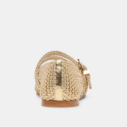 Baylee Gold Woven Stella Ballet Flats | Dolce Vita Sale