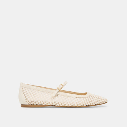 Reyes White Woven Raffia Ballet Flats | Dolce Vita Exclusive