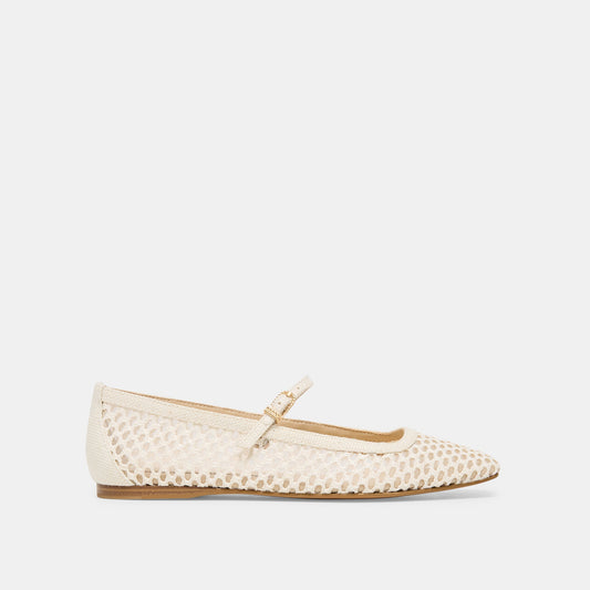 Reyes White Woven Raffia Ballet Flats | Dolce Vita Exclusive