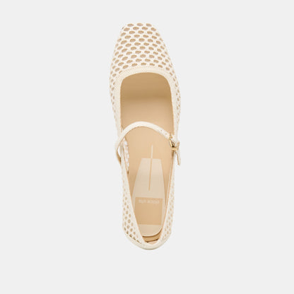 Reyes White Woven Raffia Ballet Flats | Dolce Vita Exclusive