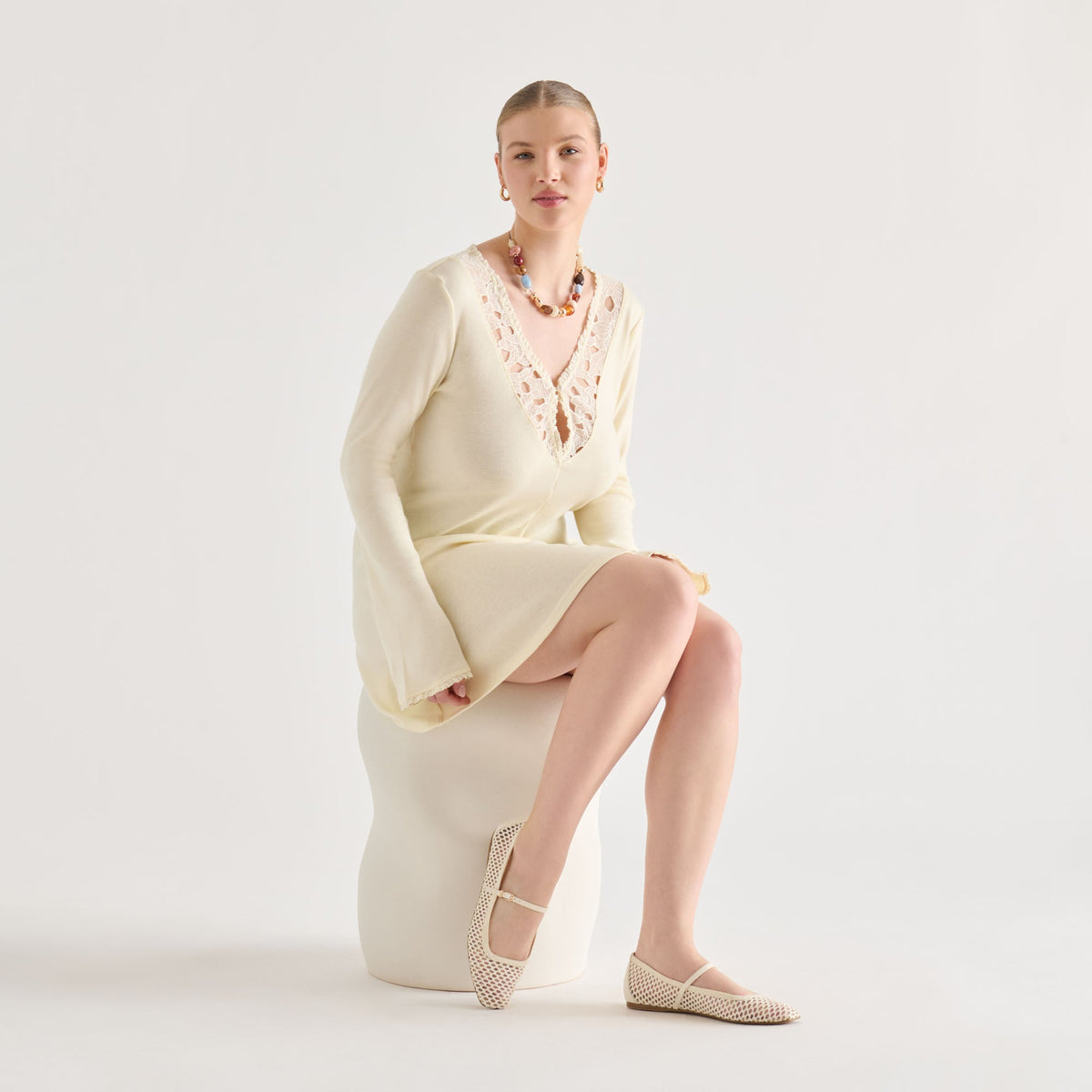 Reyes White Woven Raffia Ballet Flats | Dolce Vita Exclusive