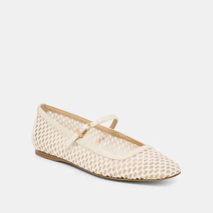 Reyes White Woven Raffia Ballet Flats | Dolce Vita Exclusive