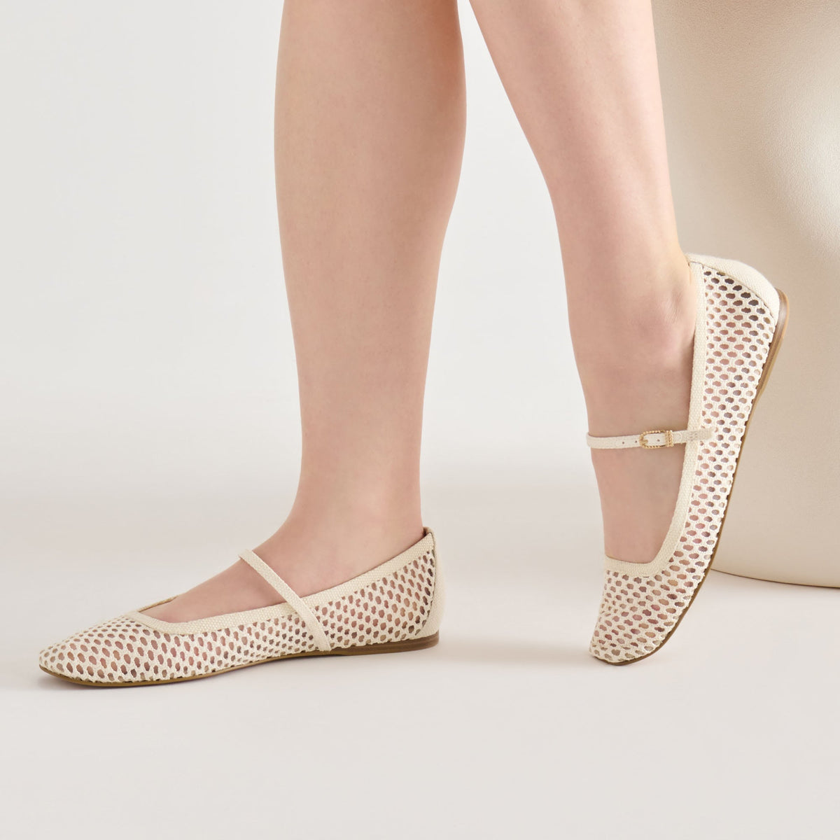 Reyes White Woven Raffia Ballet Flats | Dolce Vita Exclusive
