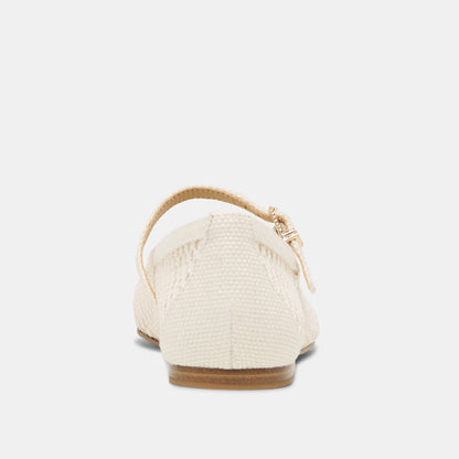 Reyes White Woven Raffia Ballet Flats | Dolce Vita Exclusive