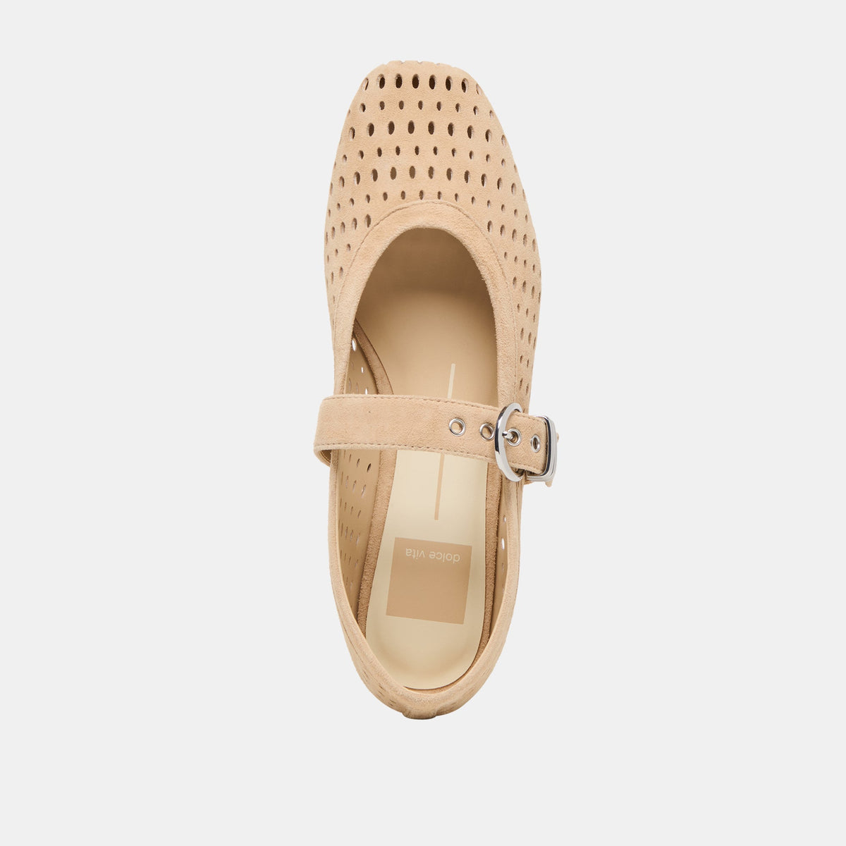 Mikel Camel Perforated Suede Ballet Flats | Dolce Vita Premium