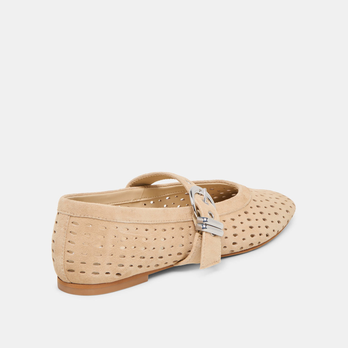 Mikel Camel Perforated Suede Ballet Flats | Dolce Vita Premium