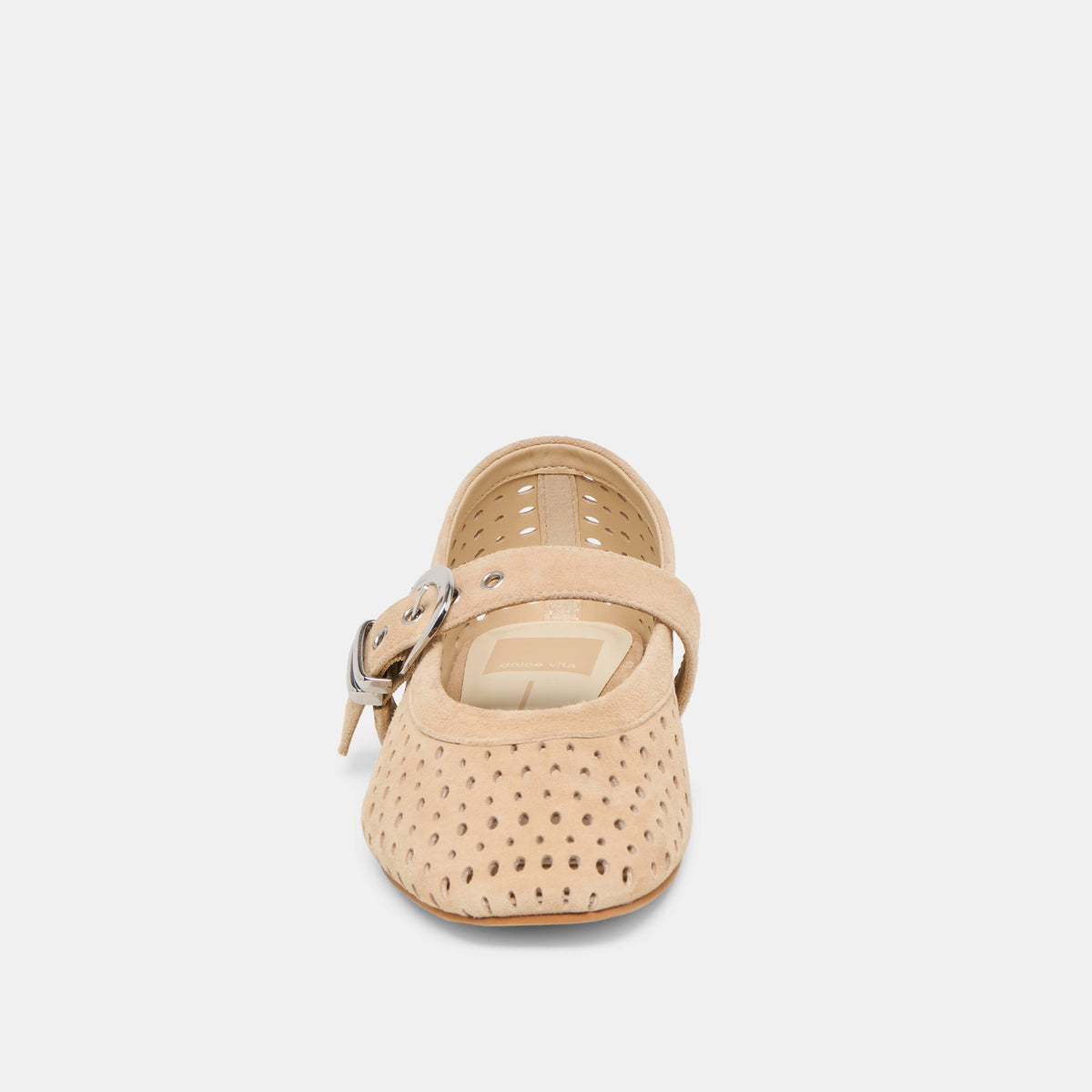 Mikel Camel Perforated Suede Ballet Flats | Dolce Vita Premium