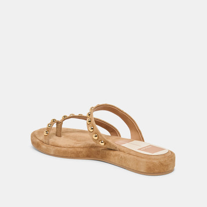 Amary Stud Lt Brown Suede Sandals | Dolce Vita Special Offer