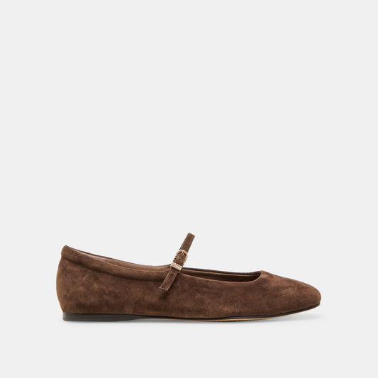 Reyes Dk Brown Suede Ballet Flats | Dolce Vita Quality