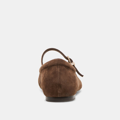 Reyes Dk Brown Suede Ballet Flats | Dolce Vita Quality