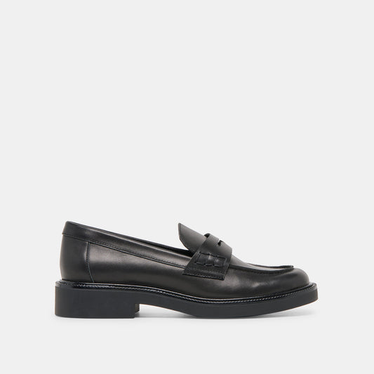Tiggy Black Leather Loafers | Dolce Vita Essential