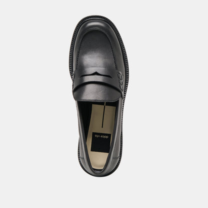 Tiggy Black Leather Loafers | Dolce Vita Essential