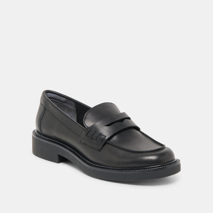 Tiggy Black Leather Loafers | Dolce Vita Essential