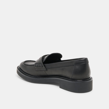Tiggy Black Leather Loafers | Dolce Vita Essential