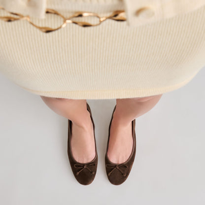 Ritla Dk Brown Suede Ballet Flats | Dolce Vita Premium