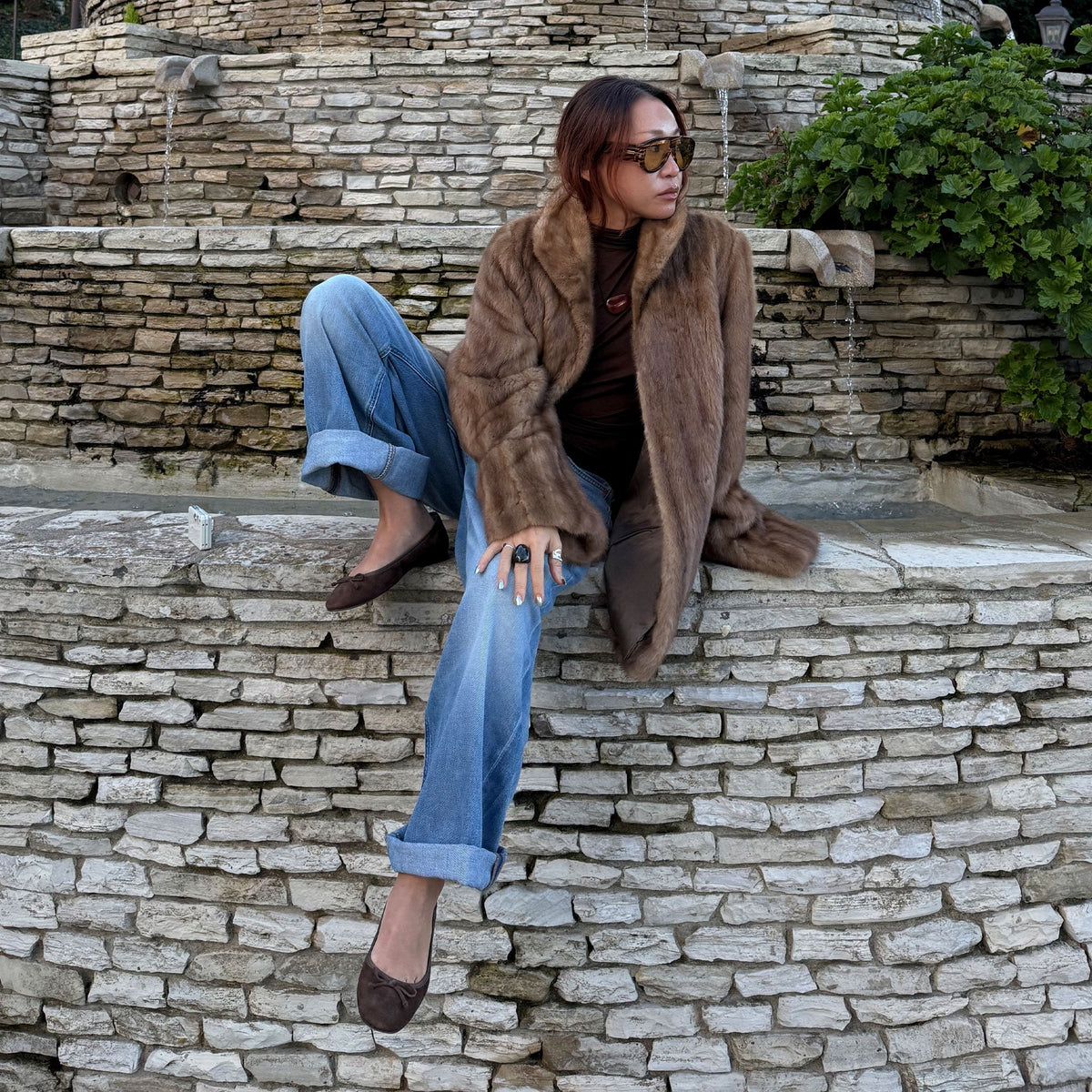 Ritla Dk Brown Suede Ballet Flats | Dolce Vita Premium
