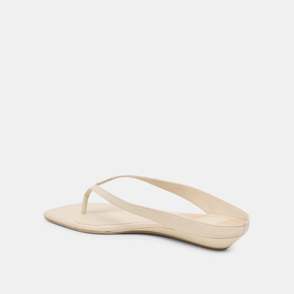 GIZEL Bone Leather Thong Square-Toe Sandals | Dolce Vita Classic