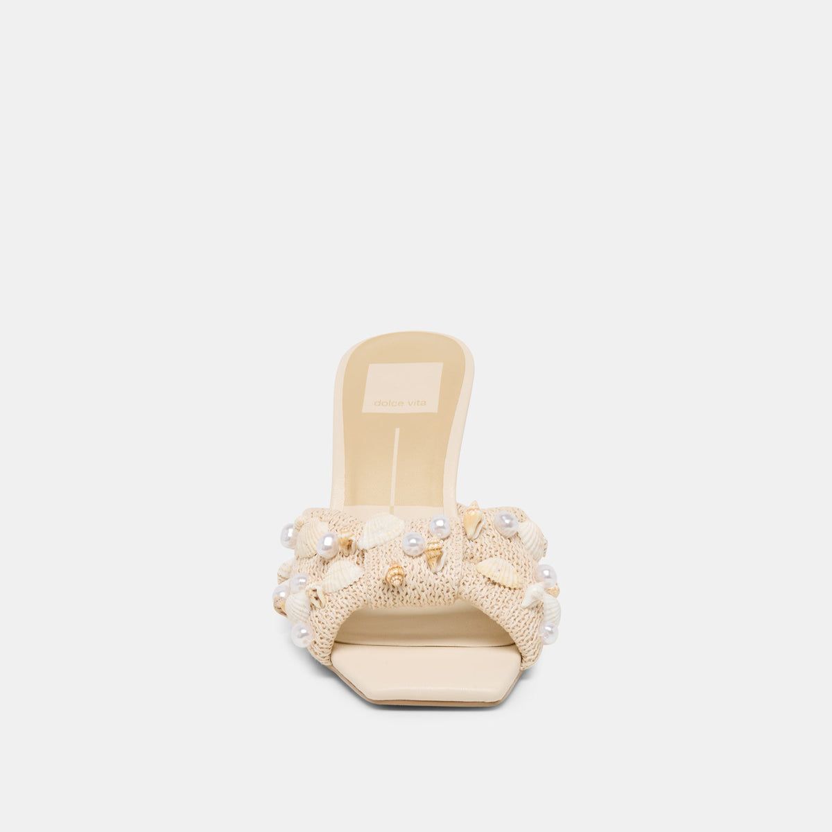 Tylah Oatmeal Beaded Raffia Heels | Dolce Vita Hot Sale