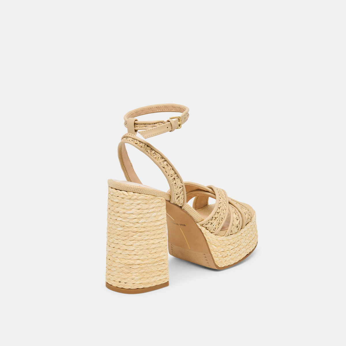 Danila Lt Natural Cross Hatch Raffia Heels | Dolce Vita New